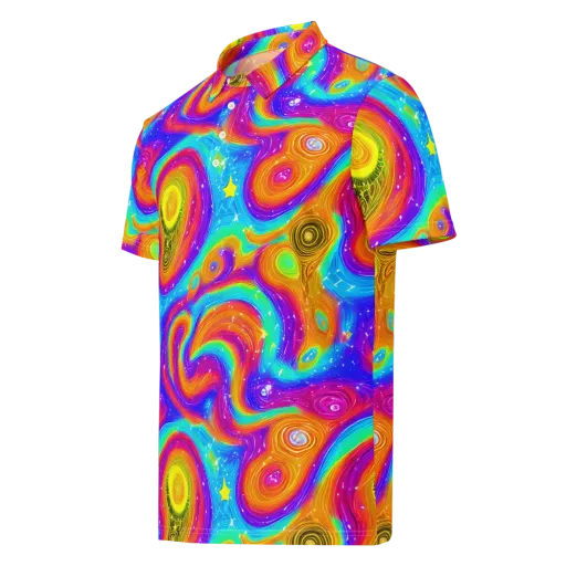 Color Cyclone on a Men's Slim Fit Polo Shirt