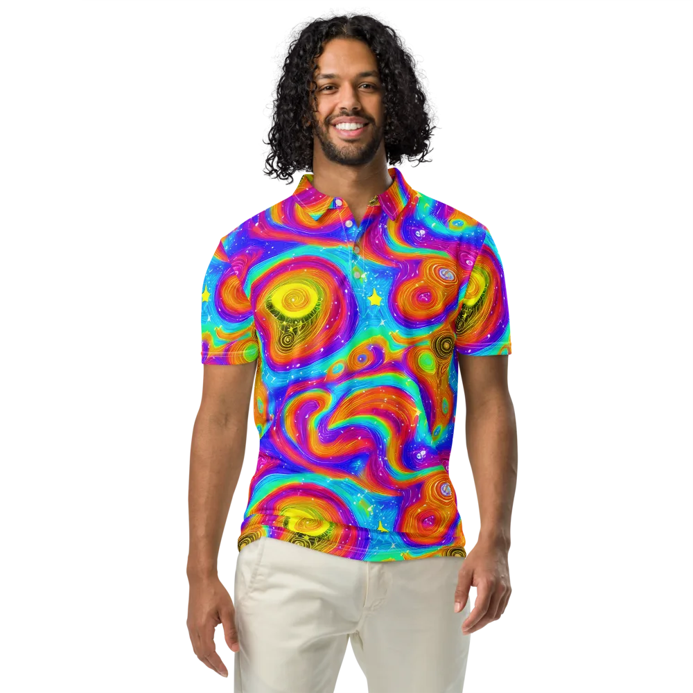 Color Cyclone on Men's Slim Fit Polo Shirt — Front