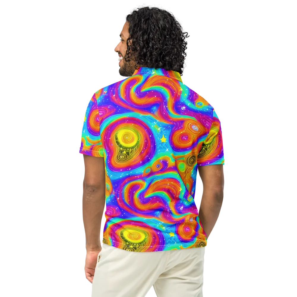 Color Cyclone on Men's Slim Fit Polo Shirt — Back