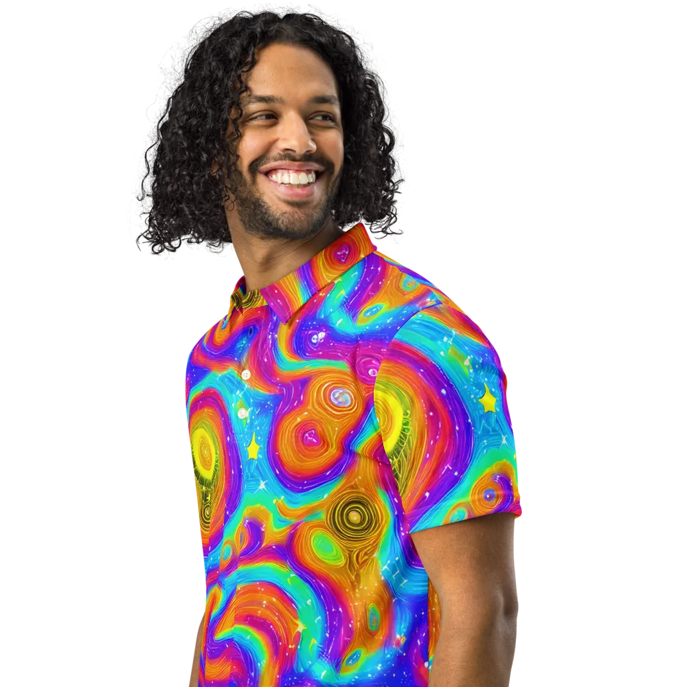 Color Cyclone on Men's Slim Fit Polo Shirt — Left Front