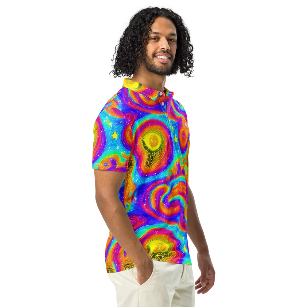 Color Cyclone on Men's Slim Fit Polo Shirt — Right Front
