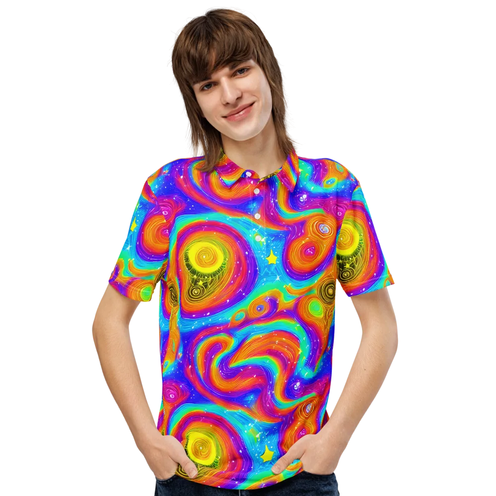 Color Cyclone on Men's Slim Fit Polo Shirt — Front