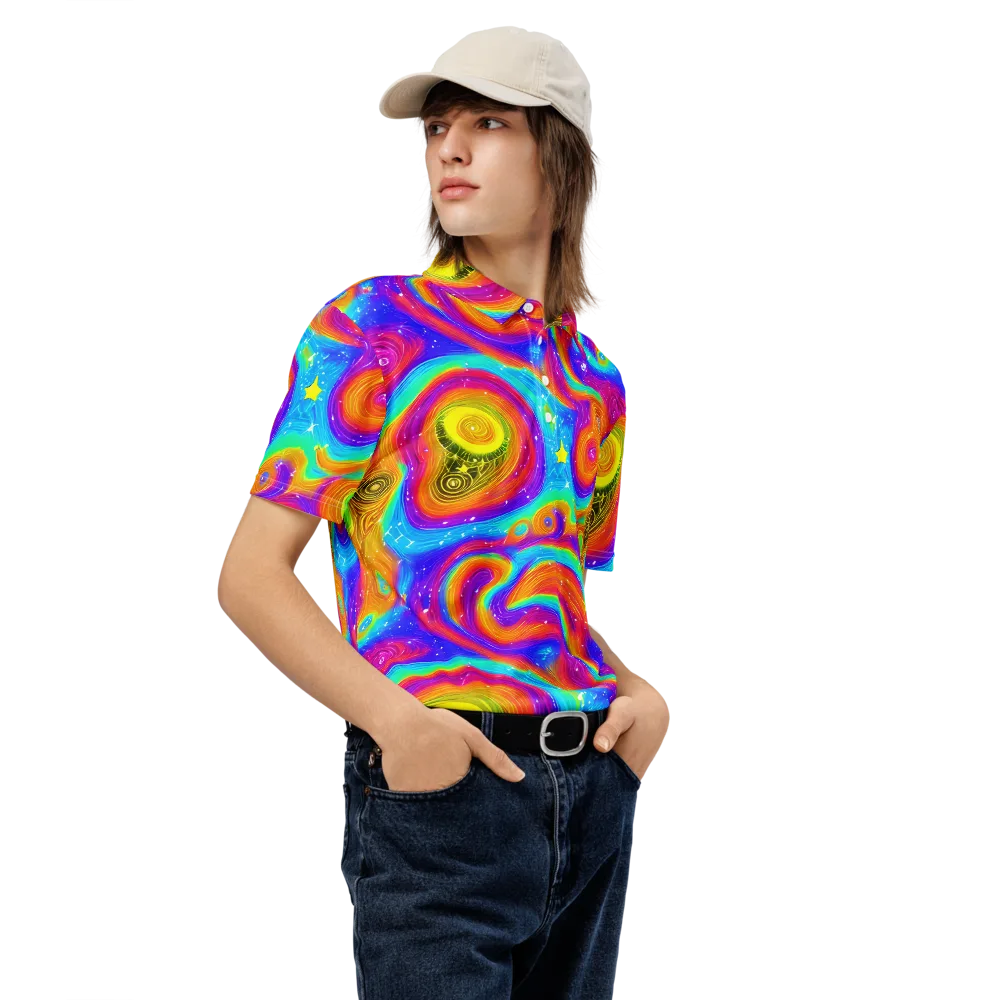 Color Cyclone on Men's Slim Fit Polo Shirt — Right Front
