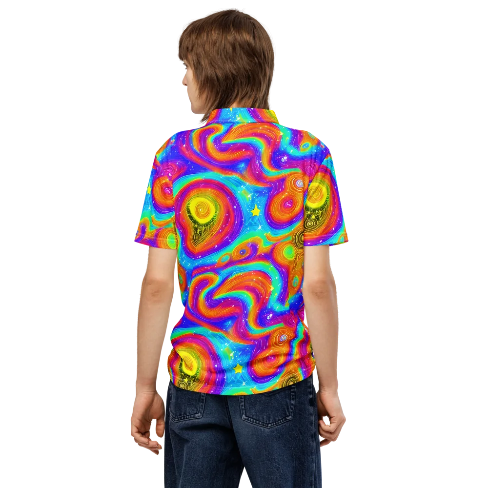 Color Cyclone on Men's Slim Fit Polo Shirt — Back