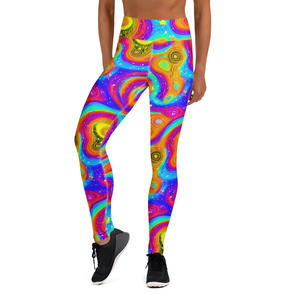 Color Cyclone on Yoga Leggings — Front