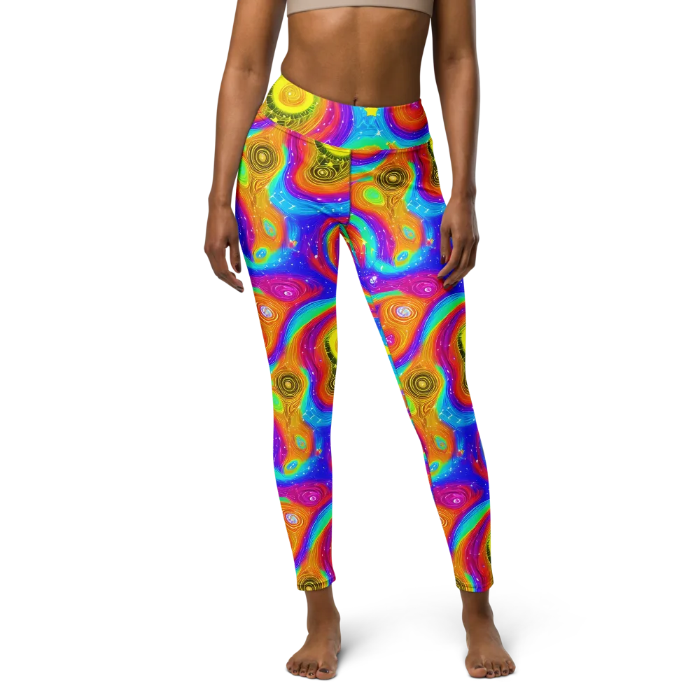 Color Cyclone on Yoga Leggings — Front