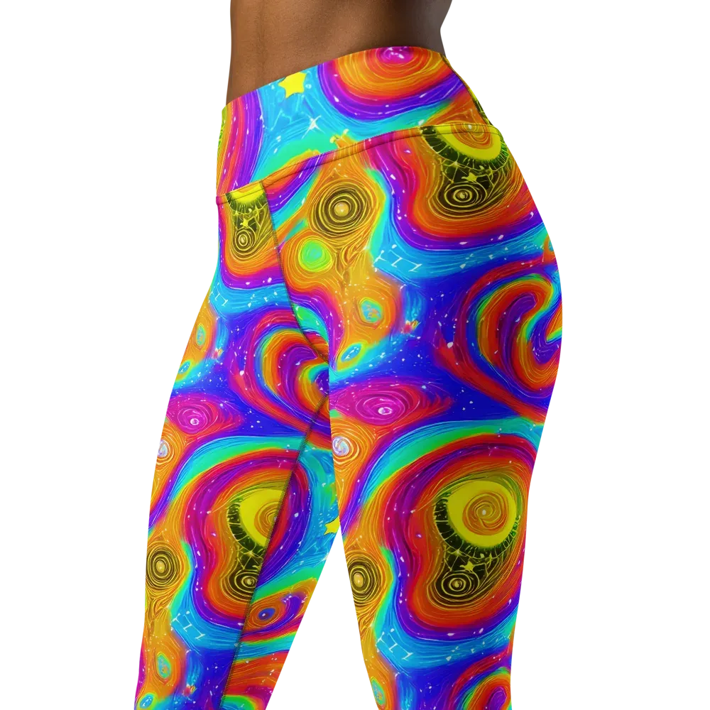 Color Cyclone on Yoga Leggings — Left Front
