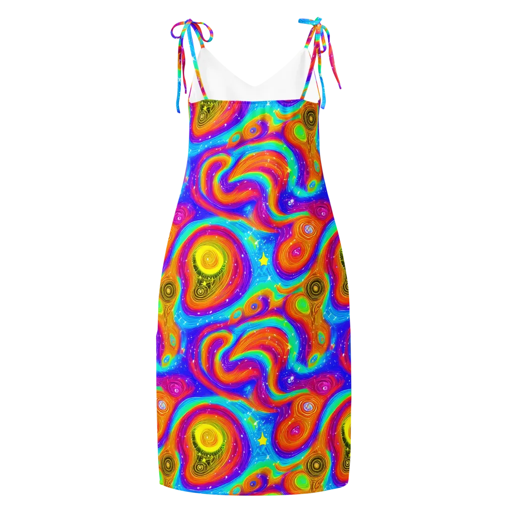 Color Cyclone on Slip Dress — Back