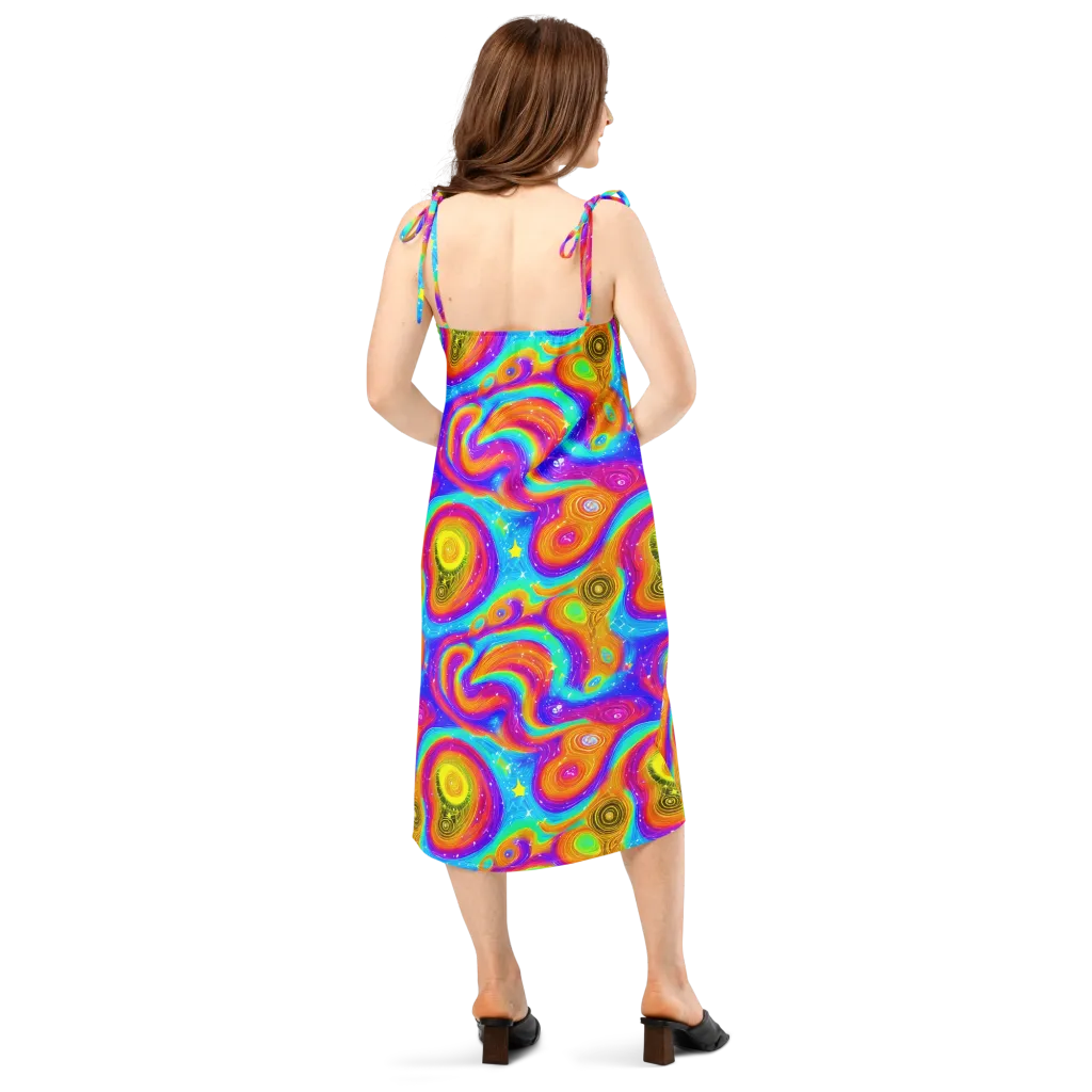 Color Cyclone on Slip Dress — Back