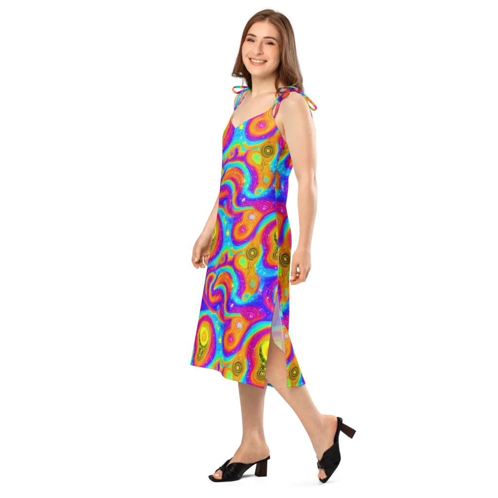 Color Cyclone on Slip Dress — Left Front