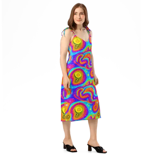 Color Cyclone on a Slip Dress