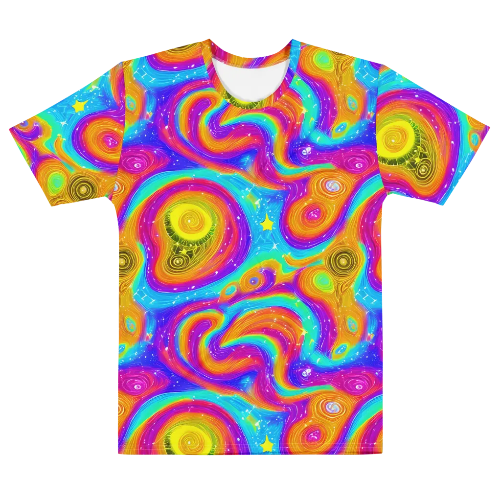Color Cyclone on Men's Cotton Crew Neck T-Shirt — Front