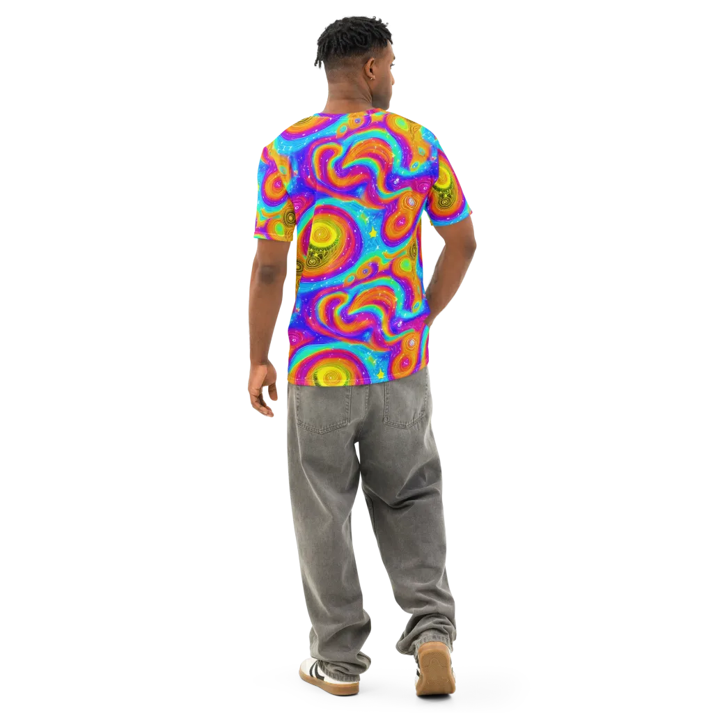 Color Cyclone on Men's Cotton Crew Neck T-Shirt — Back