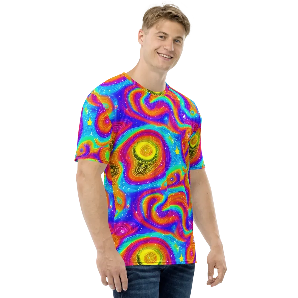Color Cyclone on Men's Crew Neck T-Shirt — Right