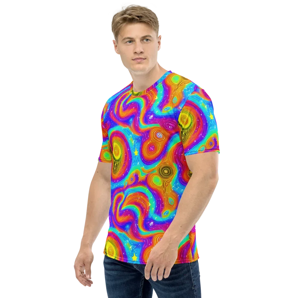 Color Cyclone on Men's Crew Neck T-Shirt — Left