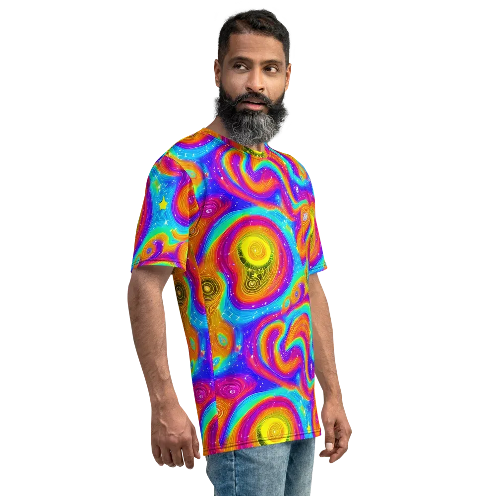 Color Cyclone on Men's Crew Neck T-Shirt — Right
