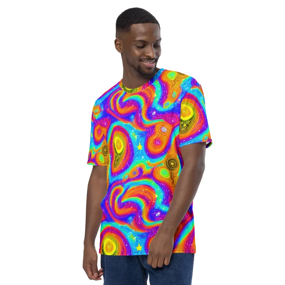 Color Cyclone on Men's Crew Neck T-Shirt — Left