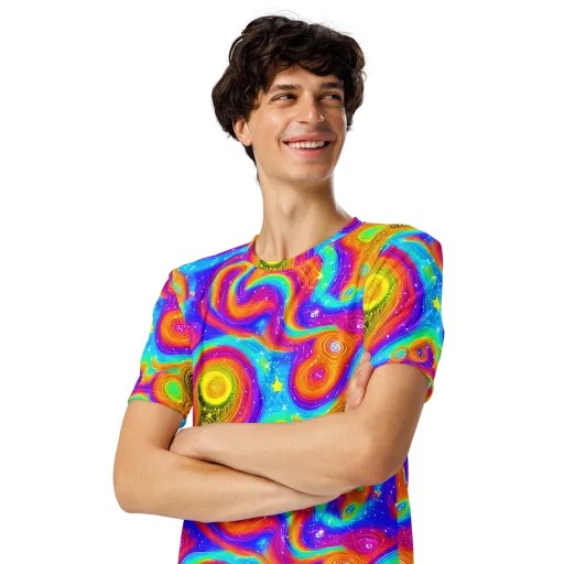 Color Cyclone on a Men's Crew Neck T-Shirt