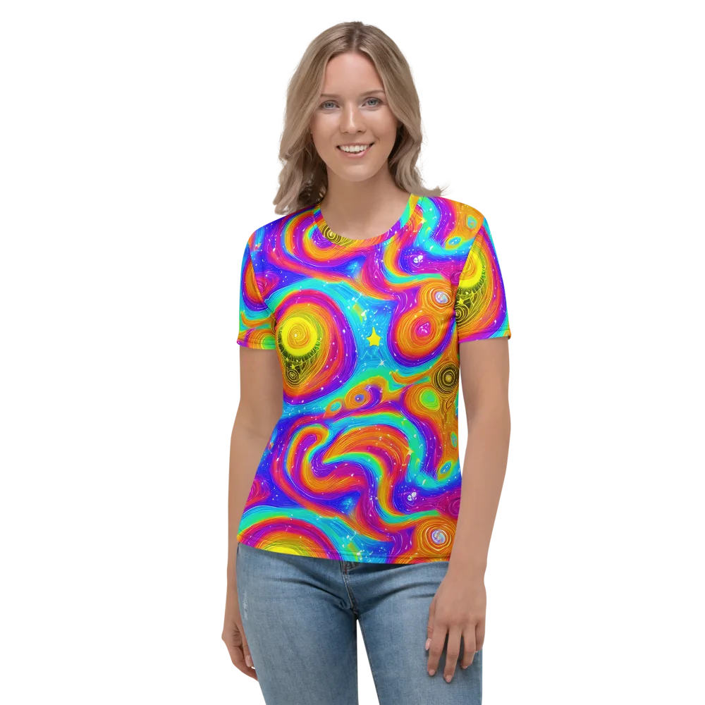 Color Cyclone on Women's Crew Neck T-Shirt — Front