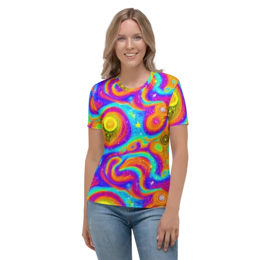 Color Cyclone on a Women's Crew Neck T-Shirt