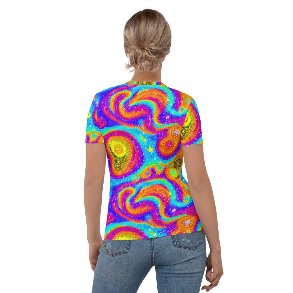 Color Cyclone on Women's Crew Neck T-Shirt — Back