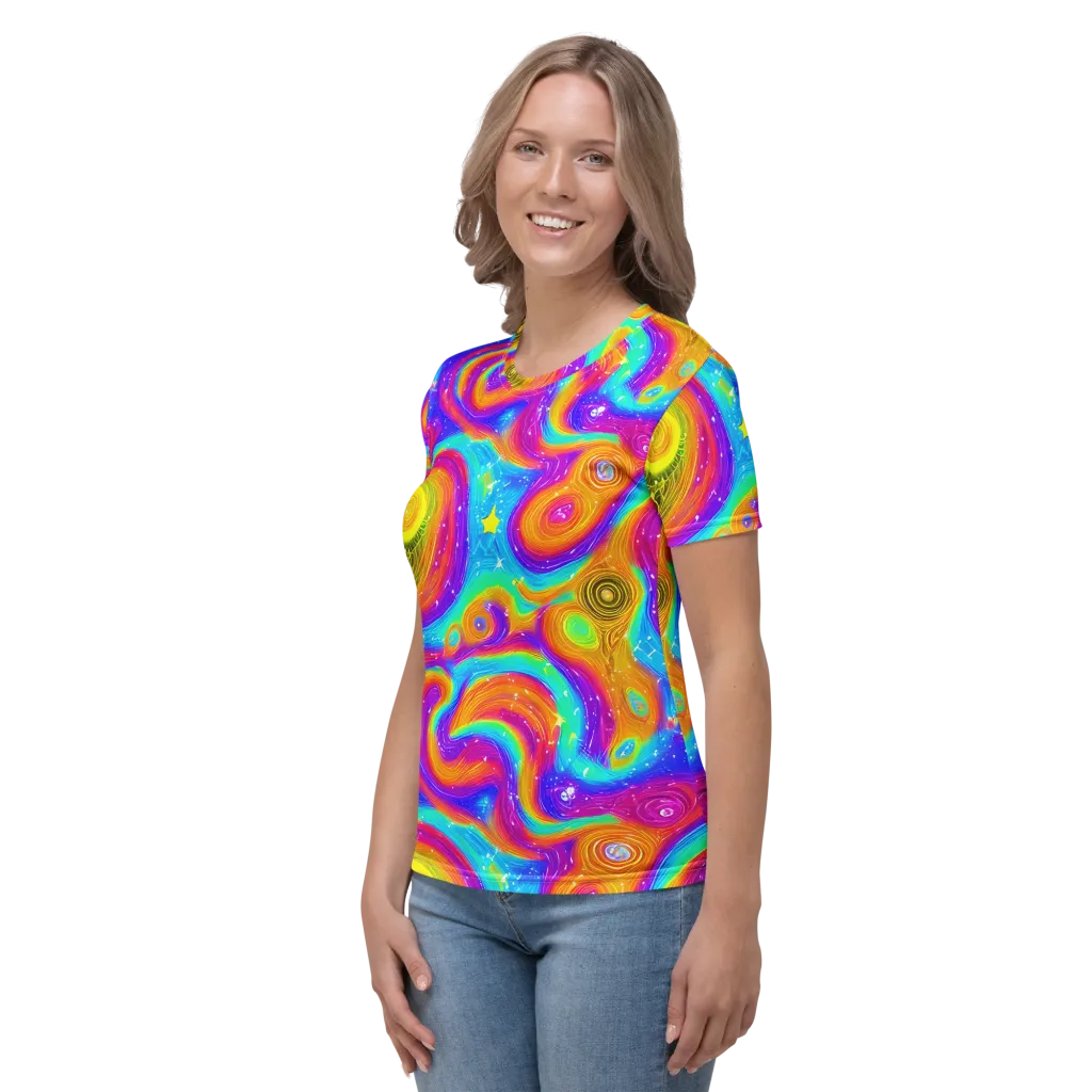 Color Cyclone on Women's Crew Neck T-Shirt — Left