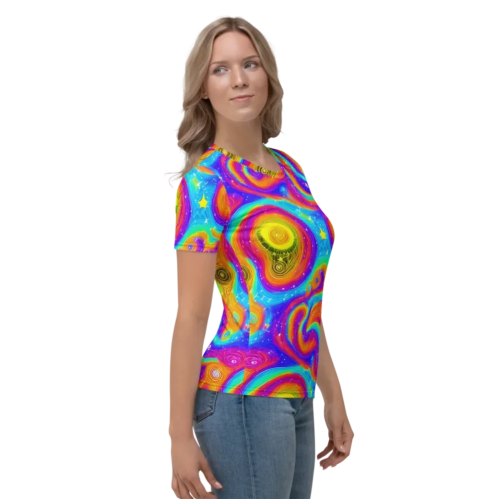 Color Cyclone on Women's Crew Neck T-Shirt — Right