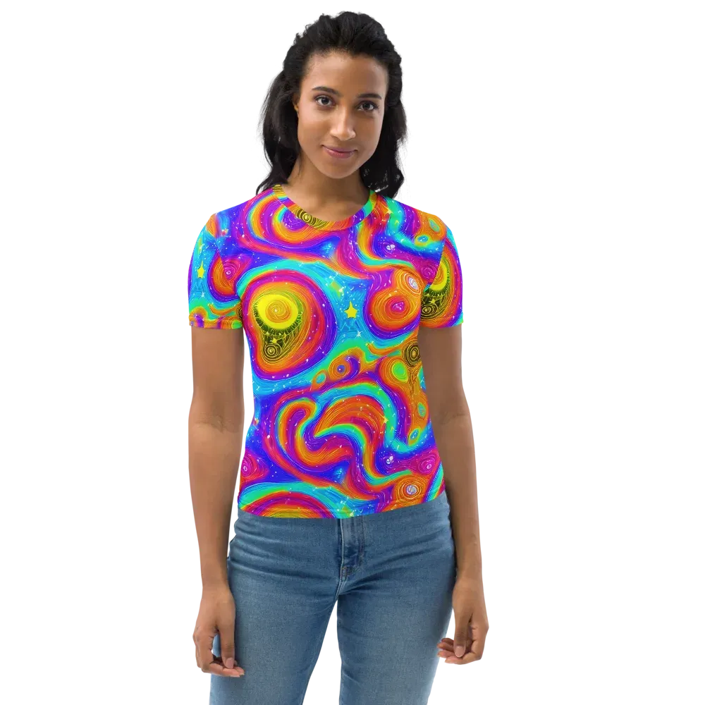 Color Cyclone on Women's Crew Neck T-Shirt — Front
