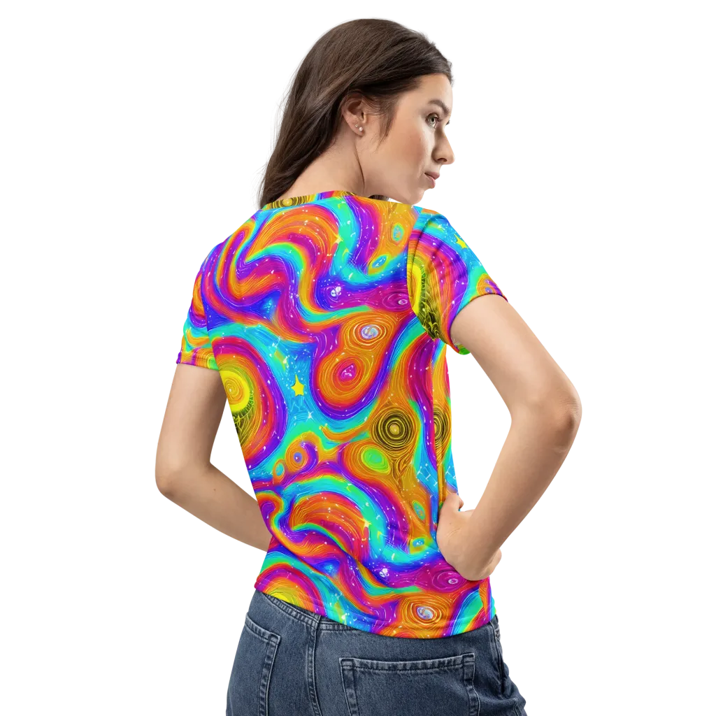 Color Cyclone on Women's Crew Neck T-Shirt — Back
