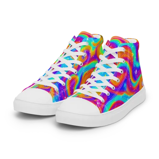 Color Cyclone on a Women's High Top Canvas Shoes
