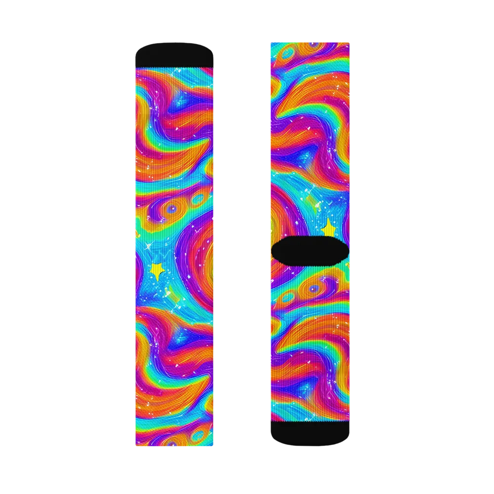 Color Cyclone on Socks — Left Sock