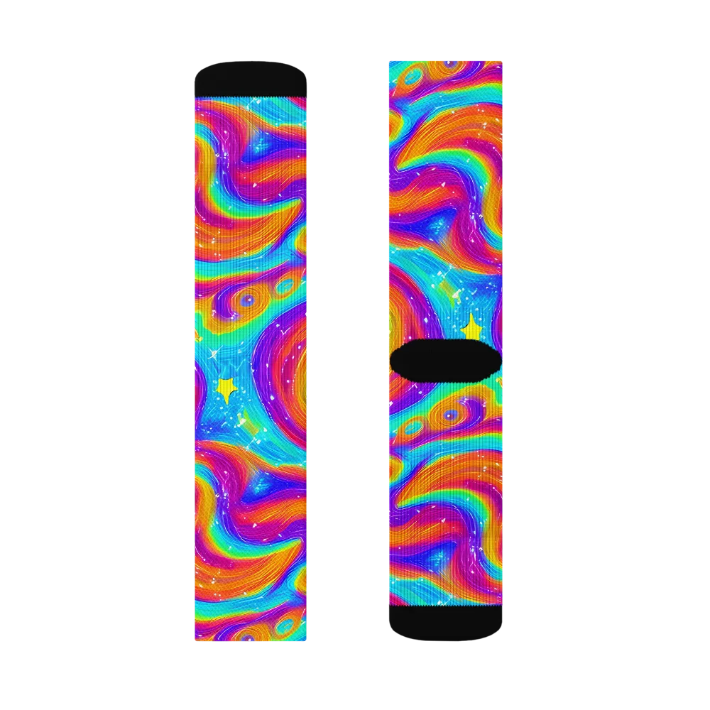 Color Cyclone on Socks — Right Sock