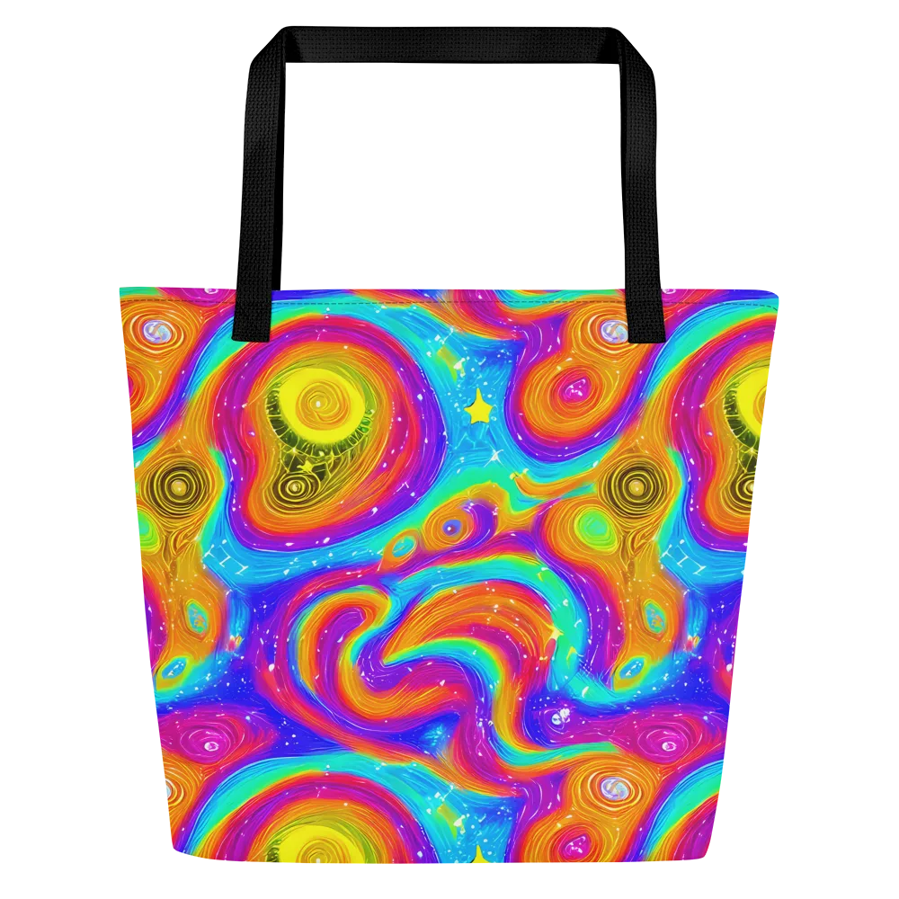 Color Cyclone on Large Tote Bag W/ Pocket — Front