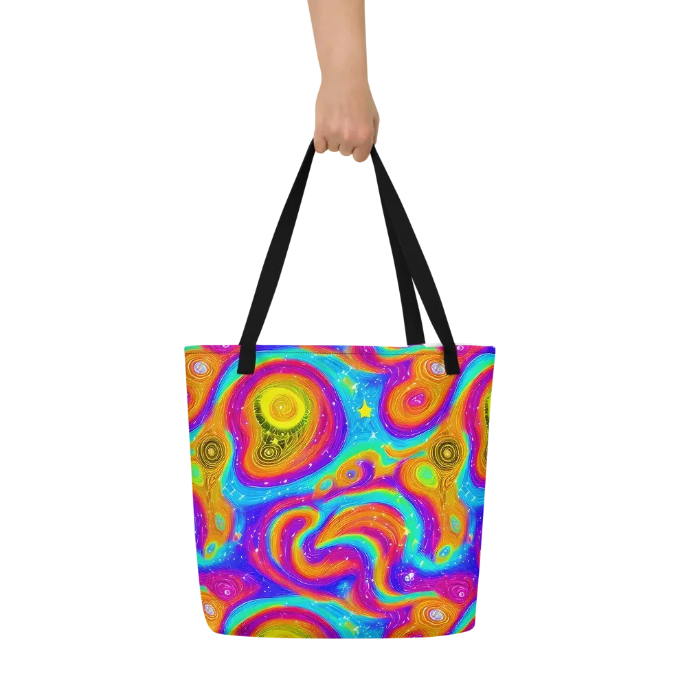 Color Cyclone on Large Tote Bag W/ Pocket — Front
