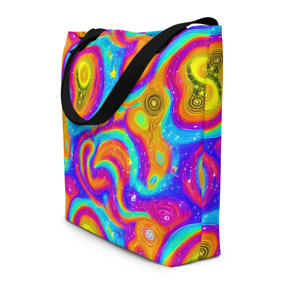 Color Cyclone on Large Tote Bag W/ Pocket — Front
