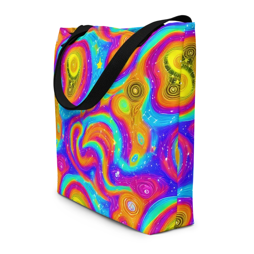 Color Cyclone on Large Tote Bag W/ Pocket — Front