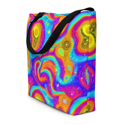 Color Cyclone on a Large Tote Bag W/ Pocket