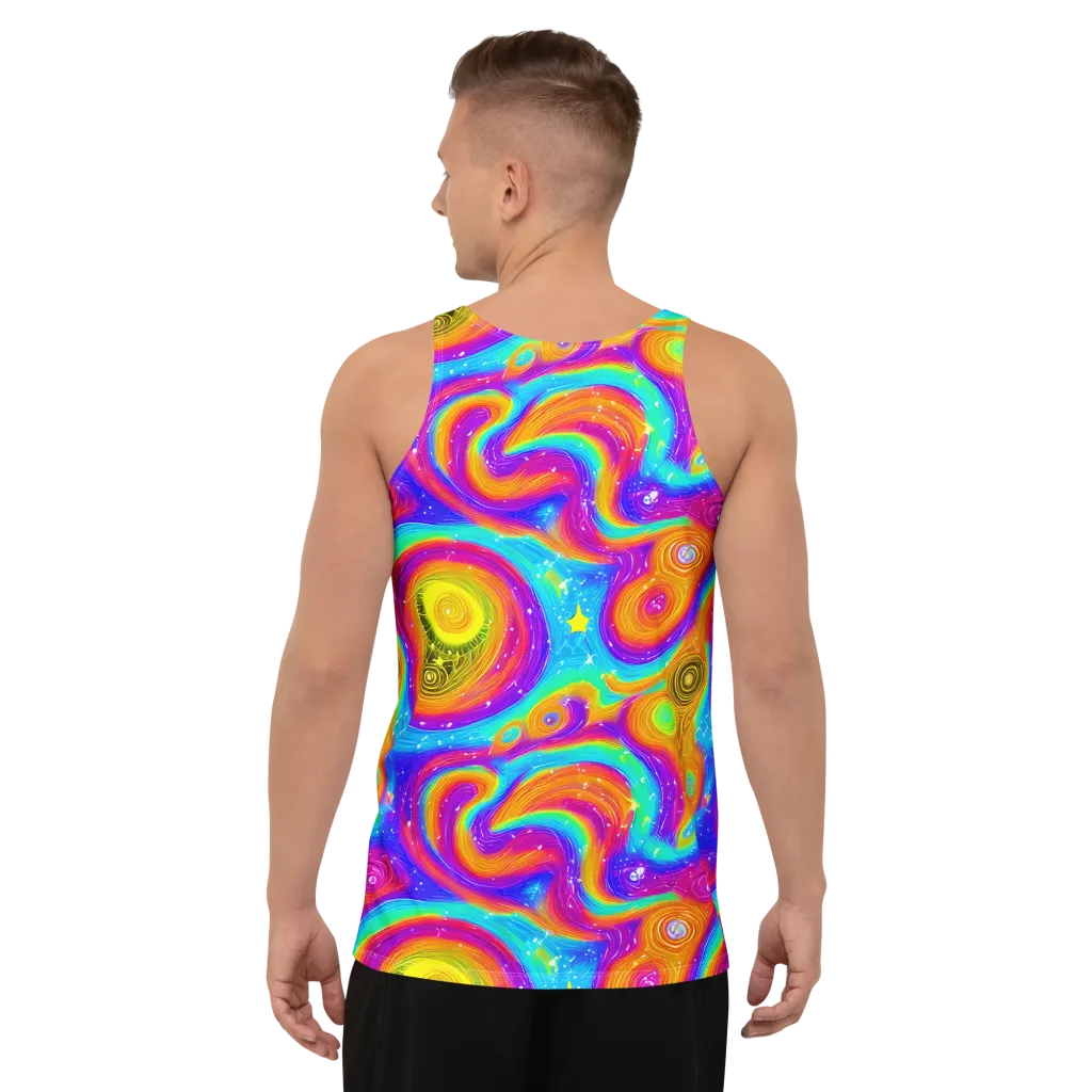 Color Cyclone on Men's Tank Top — Back