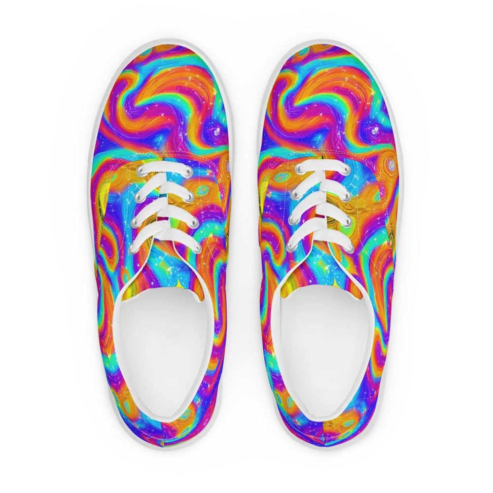 Color Cyclone on Men's Lace-Up Canvas Shoes — Front