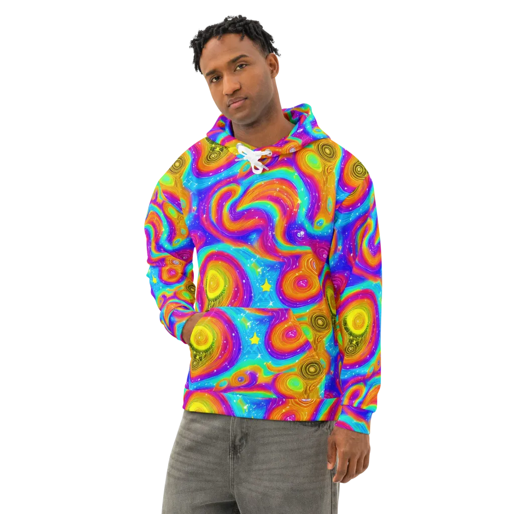 Color Cyclone on Cotton Hoodie — Left Front