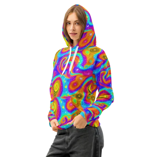 Color Cyclone on a Cotton Hoodie