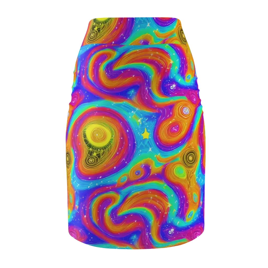 Color Cyclone on Pencil Skirt — Back