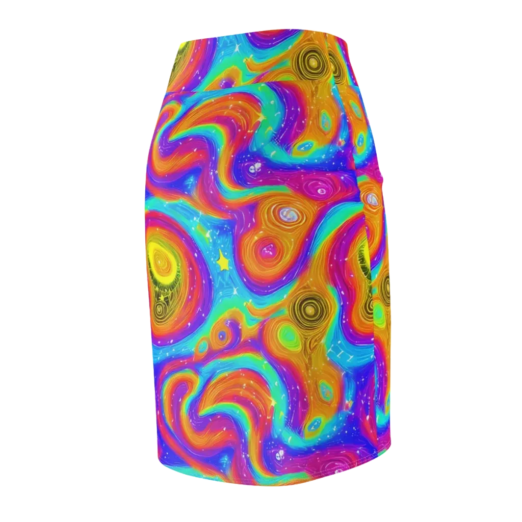 Color Cyclone on Pencil Skirt — Back Side