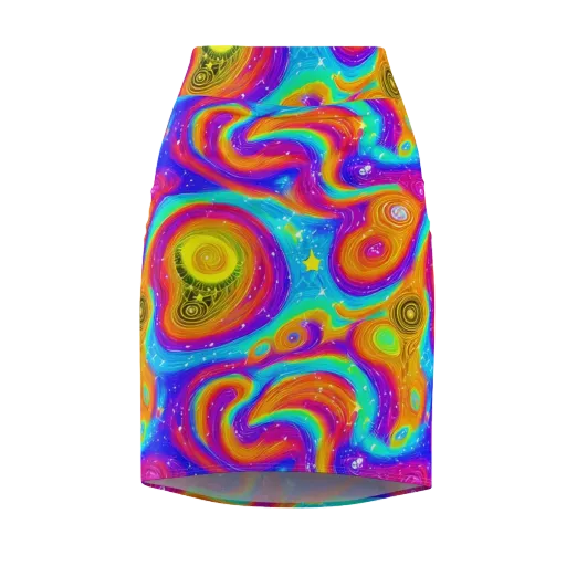 Color Cyclone on a Pencil Skirt