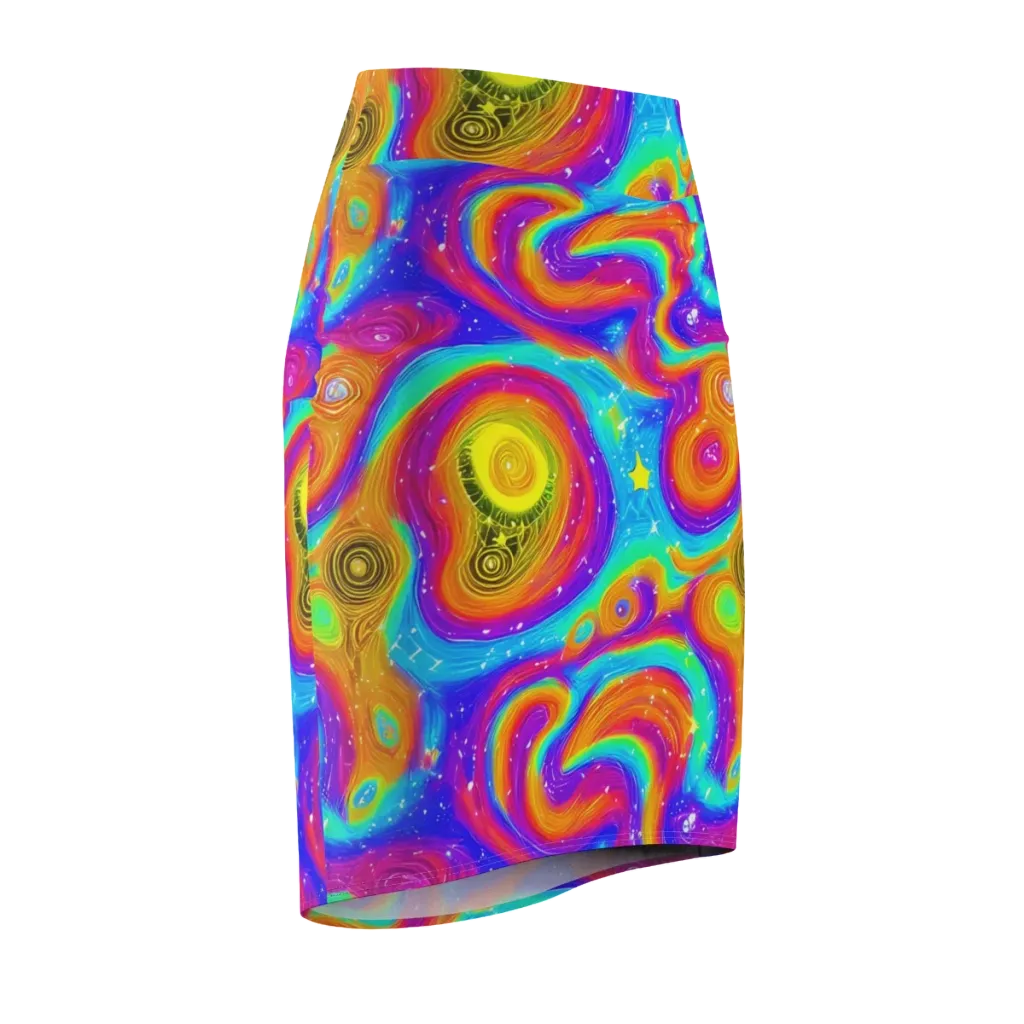 Color Cyclone on Pencil Skirt — Front Side