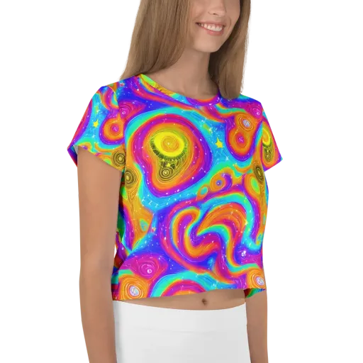 Color Cyclone on a Crop Tee