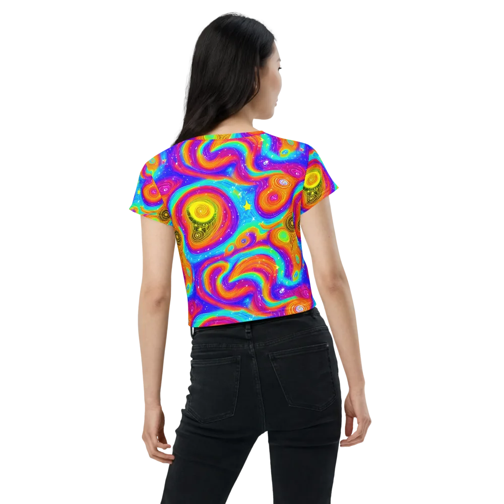 Color Cyclone on Crop Tee — Back