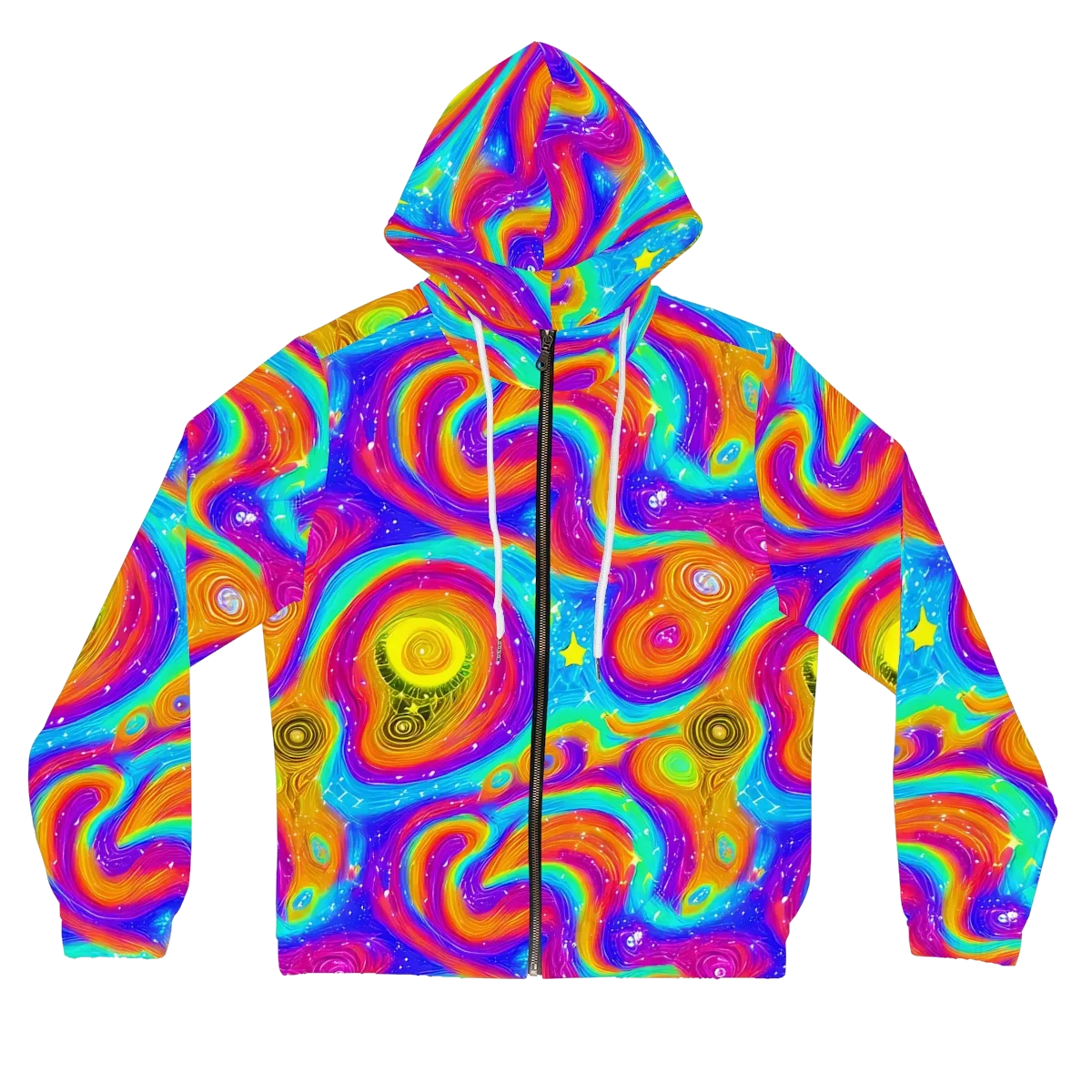 Color Cyclone on Women's Full-Zip Hoodie — Front