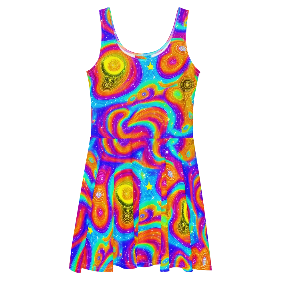 Color Cyclone on Skater Dress — Front