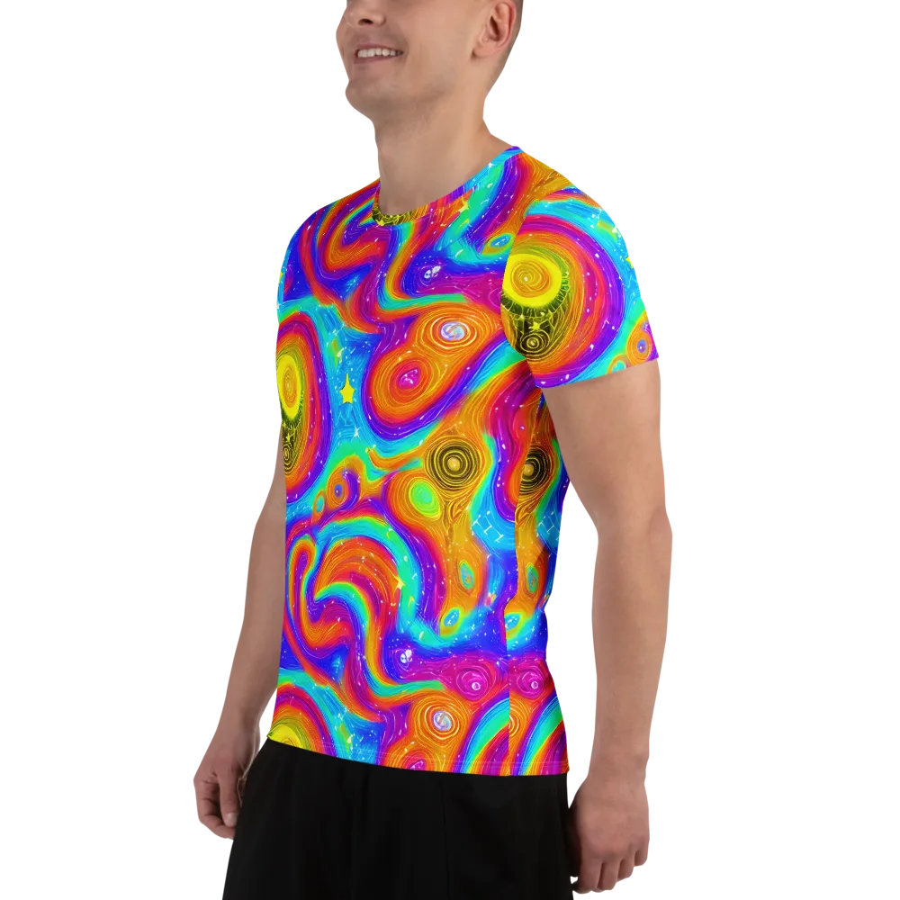 Color Cyclone on Men's Athletic T-Shirt — Left